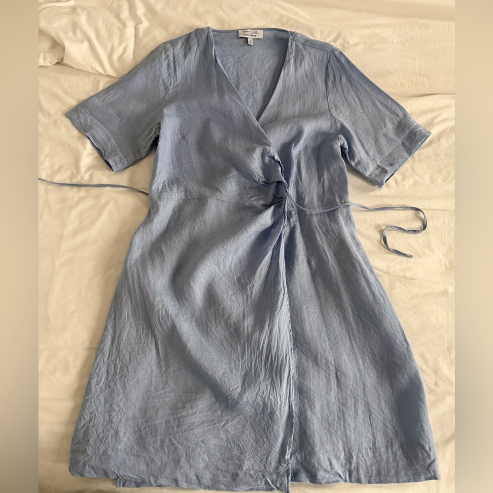 & Other Stories linen Light Blue Mini Dress